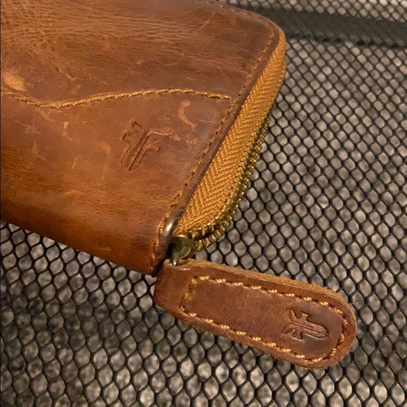 frye leather clutch